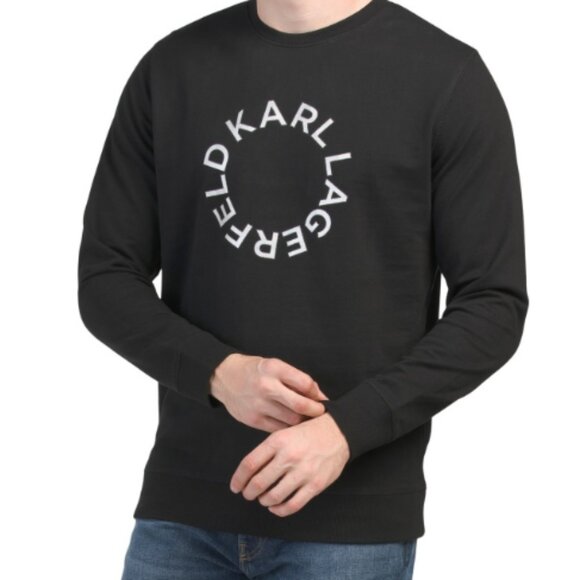 Karl Lagerfeld Pullover Logo Sweater Black Size Large - Picture 1 of 4